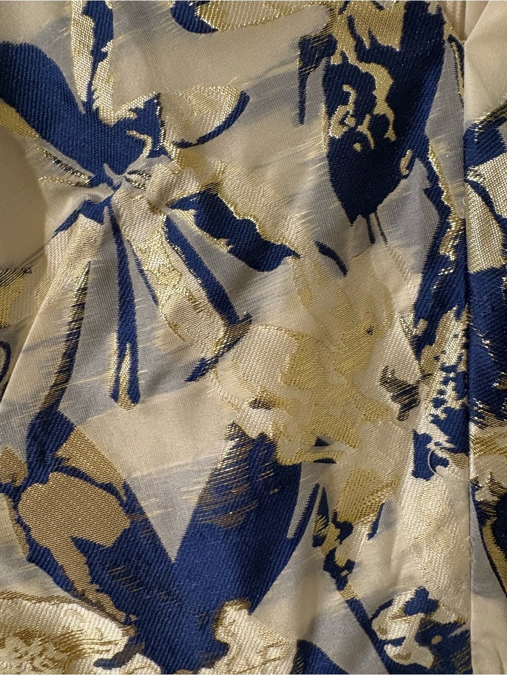 Vince Camuto Blue and Cream Floral Fit-and-Flare Dress - Picture 3 of 4
